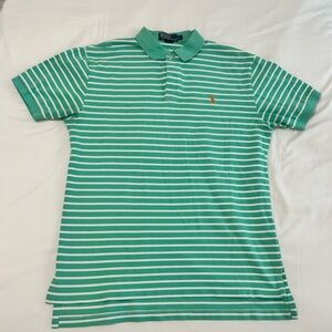 Polo by Ralph Lauren Green and White Striped Polo Shirt